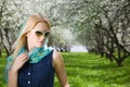 Young woman at spring park Royalty Free Stock Photo