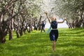 Young woman at spring park Royalty Free Stock Photo