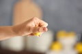 Young woman squeezing lemon Royalty Free Stock Photo