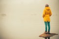 Young Woman standing alone outdoor Travel Lifestyle Royalty Free Stock Photo