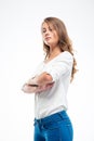Young woman standing with arms folded Royalty Free Stock Photo