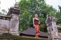 Young woman standing at Goa Gajah Royalty Free Stock Photo