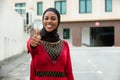 Young woman with veil, happy Royalty Free Stock Photo