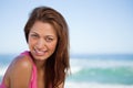 Young woman staring at the camera while sunbathing Royalty Free Stock Photo