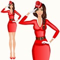 Young woman stewardess