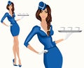 Young woman stewardess