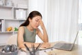 Young woman stressed or worried about doing a wrong job, Despair or disappointment