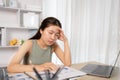 Young woman stressed or worried about doing a wrong job, Despair or disappointment