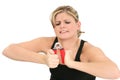 Young Woman Struggling with Hand Grips Royalty Free Stock Photo