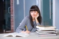 Young woman studying Royalty Free Stock Photo