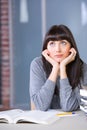 Young woman studying Royalty Free Stock Photo