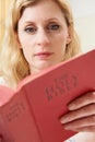 Young Woman Studying Bible At Home Royalty Free Stock Photo