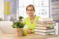 Young woman studying at home Royalty Free Stock Photo