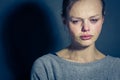 Young woman suffering from severe depression/anxiety/sadness Royalty Free Stock Photo