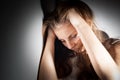 Young woman suffering from a severe depression Royalty Free Stock Photo