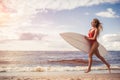 Young woman with surfboard Royalty Free Stock Photo