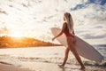 Young woman with surfboard Royalty Free Stock Photo