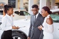 Young woman surprised by new car, gift for my beautiful wife Royalty Free Stock Photo