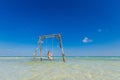 Young woman on swing Phu Quoc Royalty Free Stock Photo