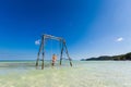 Young woman on swing Phu Quoc Royalty Free Stock Photo