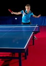 Young woman table tennis player