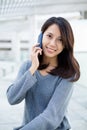 Young woman talk to phone Royalty Free Stock Photo
