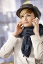 Young woman talking on mobile phone Royalty Free Stock Photo