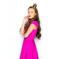 Young woman or teen girl in pink dress Royalty Free Stock Photo
