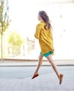 Young woman or teenage girl legs on city street Royalty Free Stock Photo