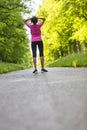 Young Woman Teenager Fitness Road Running Resting Royalty Free Stock Photo