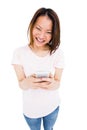 Young woman text messaging on mobile phone Royalty Free Stock Photo