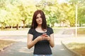 Young woman texting Royalty Free Stock Photo