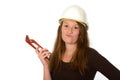 Young woman with tool Royalty Free Stock Photo