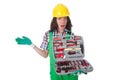 Young woman with toolkit Royalty Free Stock Photo