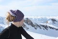 Young woman on the top of the mountain. Royalty Free Stock Photo