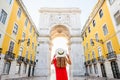 Woman traveling in Lisbon, Portugal Royalty Free Stock Photo