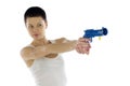 Young woman with toy gun Royalty Free Stock Photo