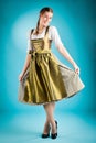 Young woman in traditional clothes - dirndl Royalty Free Stock Photo