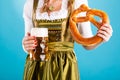 Young woman in traditional clothes or dirndl Royalty Free Stock Photo