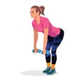 Young woman training with dumbbells, exercise ,healthy concept