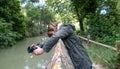 young woman traveler landscape photography