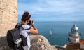 young woman traveler landscape photography