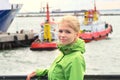 Young Woman Traveling on Ship