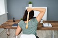 Woman Using Back Scratcher Royalty Free Stock Photo