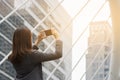 Young woman using camera in smart phone Royalty Free Stock Photo