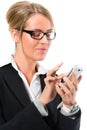 Young woman using her mobile phone for texting Royalty Free Stock Photo