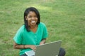 young woman using laptop computer Royalty Free Stock Photo