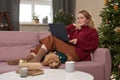 Young Woman Using Laptop At Home Royalty Free Stock Photo