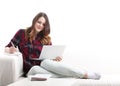 Young woman using laptop