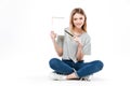 Young woman using pencil and notebook Royalty Free Stock Photo